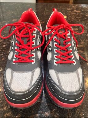 Gravity Defy Size 14 Men's Athletic Sneakers - Gray and Red Casual Trainers